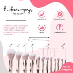 BeauRose Make Up Kwasten Set - Make Up Brush - Oogschaduw - Foundation Kwast - Poeder Kwast - Brush - Make Up - Cosmetica - Kwasten Set – Make Up Tasje - 12 Stuks 12 BeauRose Make Up Kwasten Set - Make Up Brush - Oogschaduw - Foundation Kwast - Poeder Kwast - Brush - Make Up - Cosmetica - Kwasten Set – Make Up Tasje - 12 Stuks -Mode Cosmetica Winkel 1200x1200 1202
