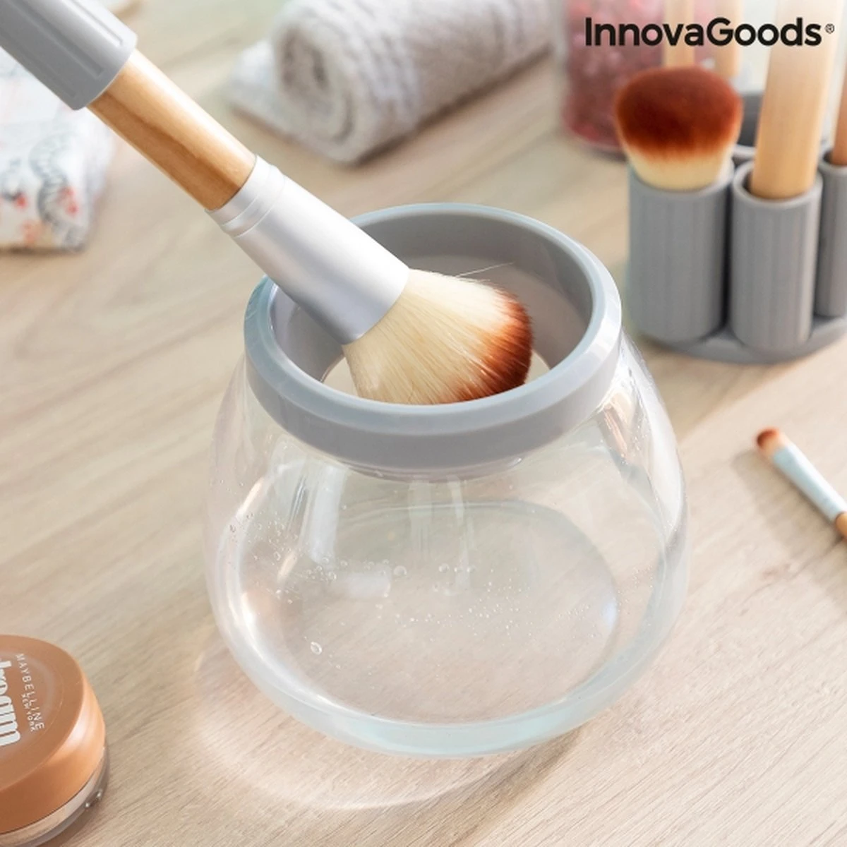 Innovagoods Luxe Make-up Kwastenreiniger - Elektrisch - Reinigen én Drogen - Draadloos - Make-up Borstels Schoonmaken 4 Innovagoods Luxe Make-up Kwastenreiniger - Elektrisch - Reinigen én Drogen - Draadloos - Make-up Borstels Schoonmaken - Afbeelding 4