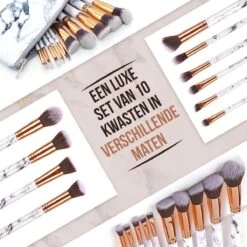 Luxe Make Up Kwasten Set - Make Up Brush - Oogschaduw – Beauty - Foundation Kwast - Poederkwast - Brush - Make Up - Cosmetica - Kwasten Set – Make Up Etui - Make Up Penselen Set – Make Up Set -Mode Cosmetica Winkel 1200x1200 1255