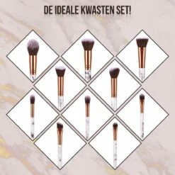 Luxe Make Up Kwasten Set - Make Up Brush - Oogschaduw – Beauty - Foundation Kwast - Poederkwast - Brush - Make Up - Cosmetica - Kwasten Set – Make Up Etui - Make Up Penselen Set – Make Up Set -Mode Cosmetica Winkel 1200x1200 1256