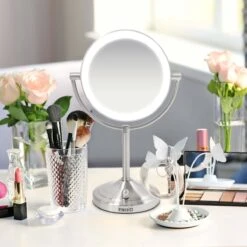 HoMedics MIR8150 Dubbelzijdige Make Up Spiegel Met Verlichting - Vrijstaand - 7x Vergroting - Spiegel Met Ringverlichting -Mode Cosmetica Winkel 1200x1200 1267