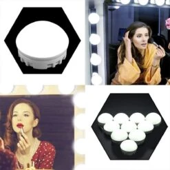 Merkloos LED Spiegel | 10 LEDS | Make-up Spiegel | Helderheid Aanpasbaar | USB Voeding | Geheugenfunctie -Mode Cosmetica Winkel 1200x1200 1294