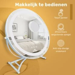 Great's® Make Up Spiegel Met LED Verlichting- ⌀ 40cm - Visagie Spiegel Rond - Extra Close Up Spiegeltje 10x - Wit -Mode Cosmetica Winkel 1200x1200 1326