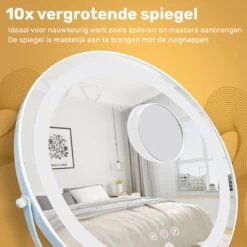 Great's® Make Up Spiegel Met LED Verlichting- ⌀ 40cm - Visagie Spiegel Rond - Extra Close Up Spiegeltje 10x - Wit -Mode Cosmetica Winkel 1200x1200 1327