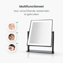 Mirlux Hollywood Spiegel Met Verlichting - Make Up - Visagie - Dimbaar LED Lampen Licht - Zwart -Mode Cosmetica Winkel 1200x1200 1340