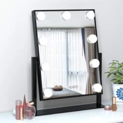 Bright Beauty Vanity Make Up Spiegel Met Verlichting - Zwart - Dimbaar Met Drie Lichtstanden