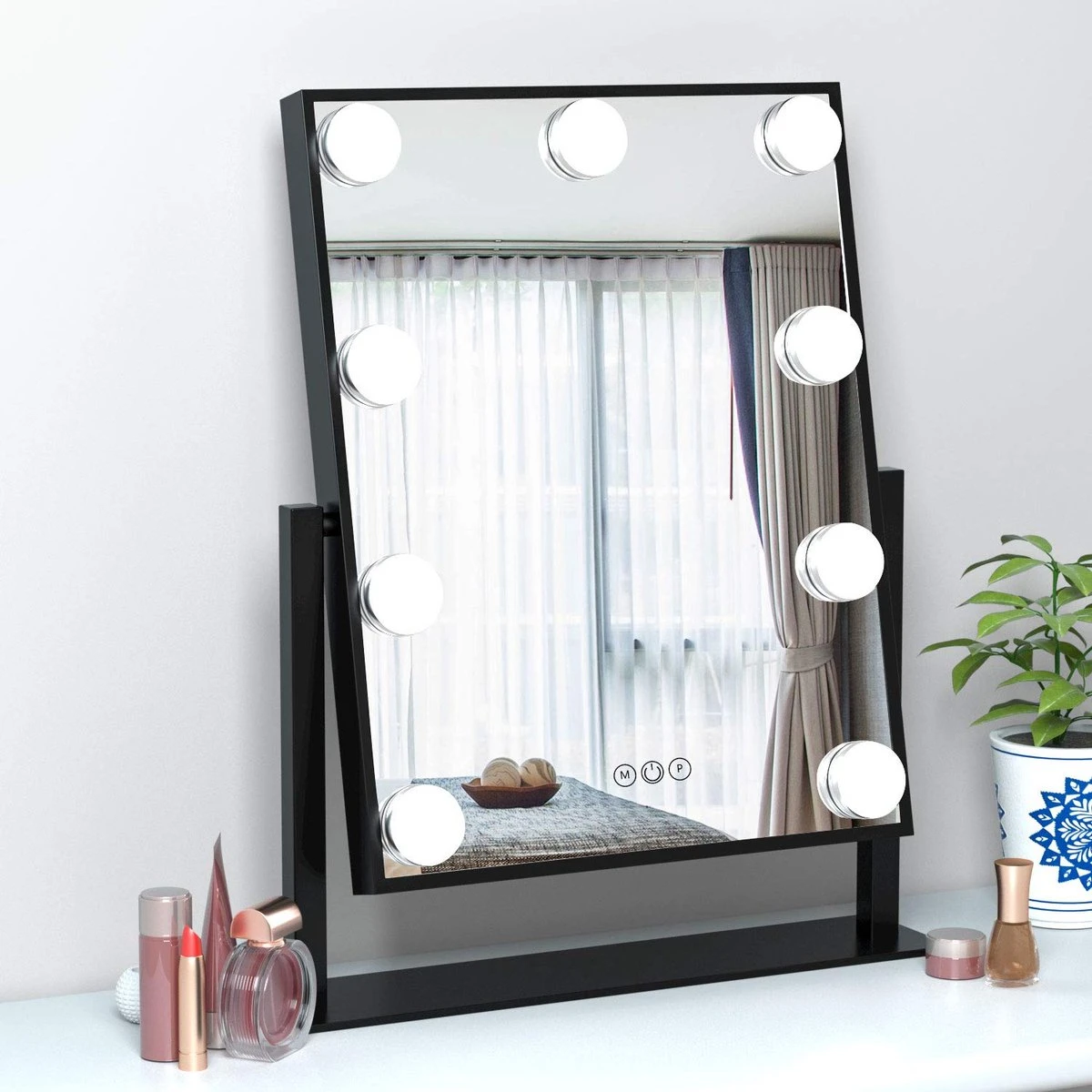 Bright Beauty Vanity Make Up Spiegel Met Verlichting - Zwart - Dimbaar Met Drie Lichtstanden 1 Bright Beauty Vanity Make Up Spiegel Met Verlichting - Zwart - Dimbaar Met Drie Lichtstanden