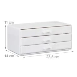 Relaxdays Make-up Organizer Klein - Stapelbaar - Sieradendoosje - Cosmetica - Opbergbox - Wit -Mode Cosmetica Winkel 1200x1200 1355