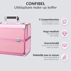 Confibel Cosmetica Koffer - Make Up Koffer Uitklapbaar - 5 Opbergbakken Make-up Koffer - Beautycase/Visagiekoffer /Cosmeticakoffer /Beautycase/ Nagelstylistekoffer - Roze 12 Confibel Cosmetica Koffer - Make Up Koffer Uitklapbaar - 5 Opbergbakken Make-up Koffer - Beautycase/Visagiekoffer /Cosmeticakoffer /Beautycase/ Nagelstylistekoffer - Roze -Mode Cosmetica Winkel 1200x1200 1379