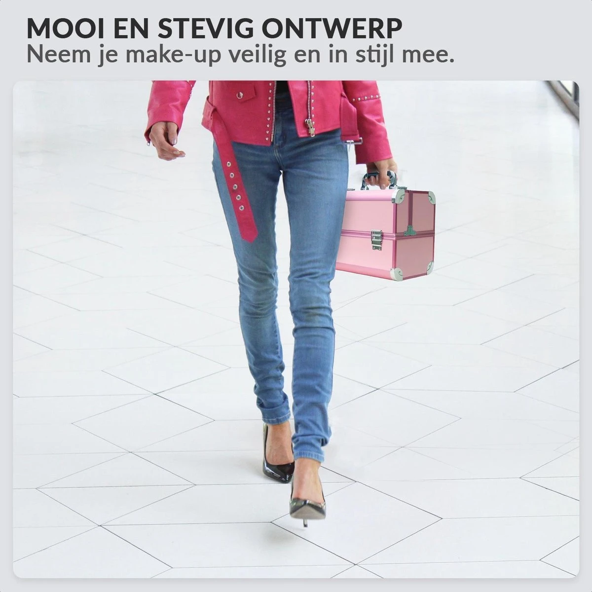 Confibel Cosmetica Koffer - Make Up Koffer Uitklapbaar - 5 Opbergbakken Make-up Koffer - Beautycase/Visagiekoffer /Cosmeticakoffer /Beautycase/ Nagelstylistekoffer - Roze 4 Confibel Cosmetica Koffer - Make Up Koffer Uitklapbaar - 5 Opbergbakken Make-up Koffer - Beautycase/Visagiekoffer /Cosmeticakoffer /Beautycase/ Nagelstylistekoffer - Roze - Afbeelding 4