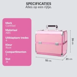 Confibel Cosmetica Koffer - Make Up Koffer Uitklapbaar - 5 Opbergbakken Make-up Koffer - Beautycase/Visagiekoffer /Cosmeticakoffer /Beautycase/ Nagelstylistekoffer - Roze 14 Confibel Cosmetica Koffer - Make Up Koffer Uitklapbaar - 5 Opbergbakken Make-up Koffer - Beautycase/Visagiekoffer /Cosmeticakoffer /Beautycase/ Nagelstylistekoffer - Roze -Mode Cosmetica Winkel 1200x1200 1381