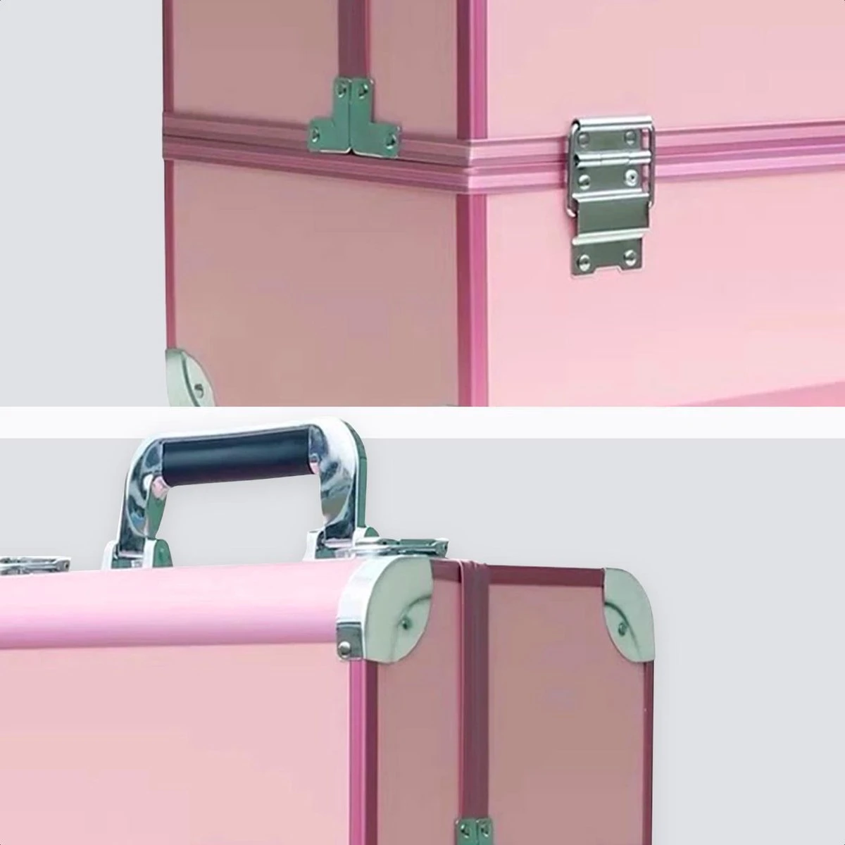 Confibel Cosmetica Koffer - Make Up Koffer Uitklapbaar - 5 Opbergbakken Make-up Koffer - Beautycase/Visagiekoffer /Cosmeticakoffer /Beautycase/ Nagelstylistekoffer - Roze 6 Confibel Cosmetica Koffer - Make Up Koffer Uitklapbaar - 5 Opbergbakken Make-up Koffer - Beautycase/Visagiekoffer /Cosmeticakoffer /Beautycase/ Nagelstylistekoffer - Roze - Afbeelding 6