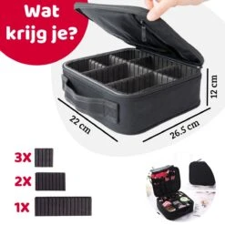 Mmoods Make-up Koffer – Make Up Tas Reizen – Makeup Organizer Verstelbaar -Beautycase Waterdicht – Make-up Tasje Voor Onderweg – Toilettas Voor Cosmetica Zwart -Mode Cosmetica Winkel 1200x1200 1406