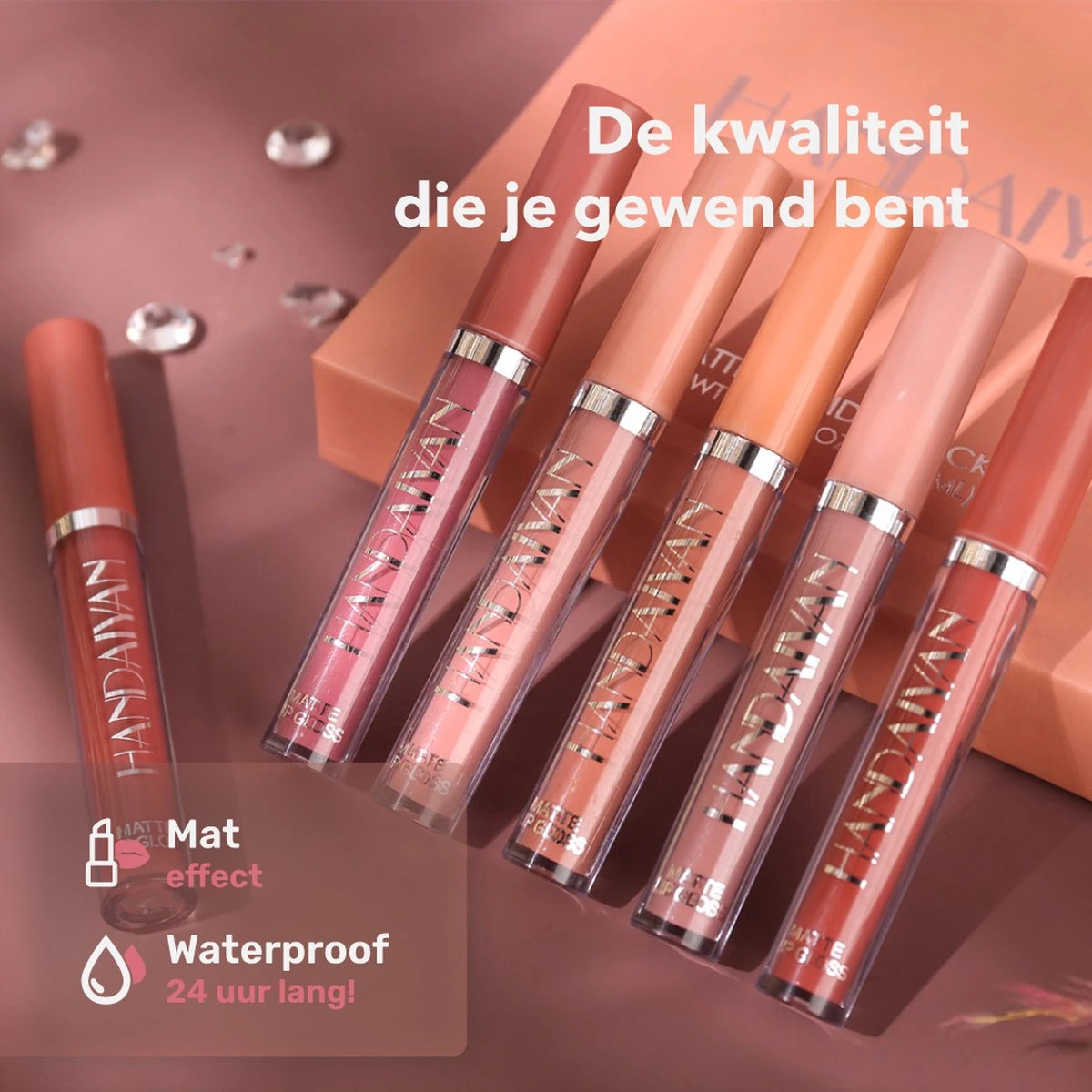 Handaiyan Liquid Lipsticks Set A - Set Van 6 - Matte Lippenstift - Waterproof - Make Up Set - Geschenkset - Giftset 2 Handaiyan Liquid Lipsticks Set A - Set Van 6 - Matte Lippenstift - Waterproof - Make Up Set - Geschenkset - Giftset - Afbeelding 2