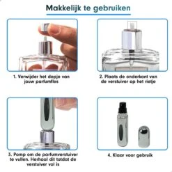 MaxedMore Navulbare Parfumverstuiver 5ml Zilver - 65 Keer Spraybare Parfum Verstuiver - Hervulbaar Tasverstuiver Voor Parfum - Meeneem Mini Geur Flesje Voor Op Reis - Lipstick Formaat Navulbaar Parfumflesje -Mode Cosmetica Winkel 1200x1200 1541