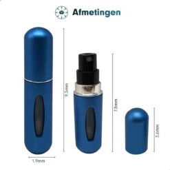 MaxedMore Navulbare Parfumverstuiver 5ml Blauw - 65 Keer Spraybare Parfum Verstuiver - Hervulbaar Tasverstuiver Voor Parfum - Meeneem Mini Geur Flesje Voor Op Reis - Lipstick Formaat Navulbaar Parfumflesje -Mode Cosmetica Winkel 1200x1200 1564