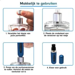 MaxedMore Navulbare Parfumverstuiver 5ml Blauw - 65 Keer Spraybare Parfum Verstuiver - Hervulbaar Tasverstuiver Voor Parfum - Meeneem Mini Geur Flesje Voor Op Reis - Lipstick Formaat Navulbaar Parfumflesje -Mode Cosmetica Winkel 1200x1200 1566