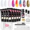 Merkloos Nepnagels - Polygel Set - 8 Kleuren - Nagels Set - Polygel Starter Set - Nagelverlenging Gel Kit - Voor Beginners - Voor DIY Salon Art Nagels