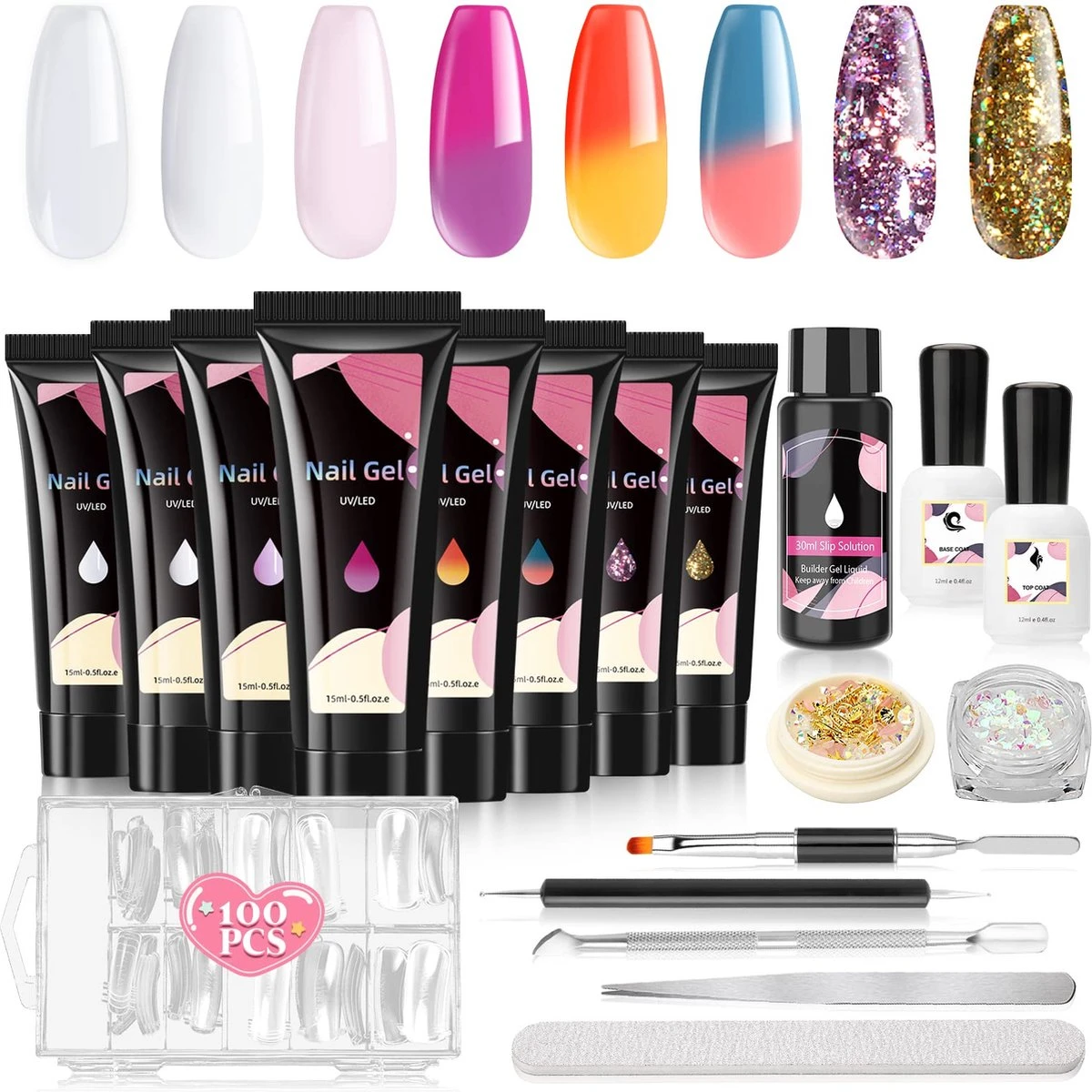 Merkloos Nepnagels - Polygel Set - 8 Kleuren - Nagels Set - Polygel Starter Set - Nagelverlenging Gel Kit - Voor Beginners - Voor DIY Salon Art Nagels 1 Merkloos Nepnagels - Polygel Set - 8 Kleuren - Nagels Set - Polygel Starter Set - Nagelverlenging Gel Kit - Voor Beginners - Voor DIY Salon Art Nagels