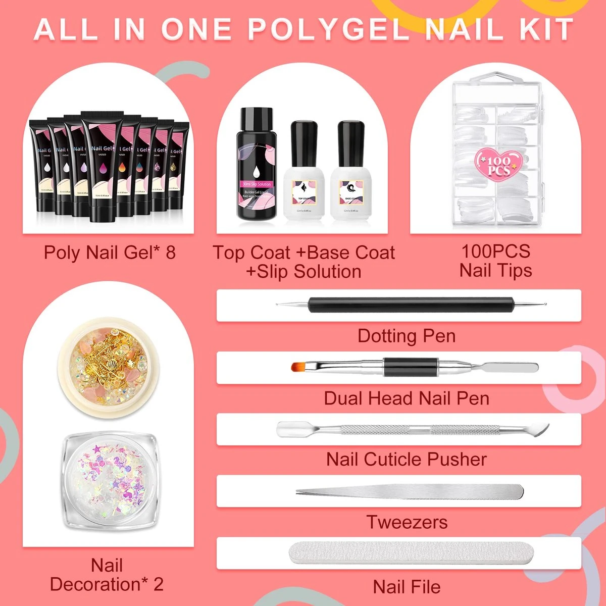 Merkloos Nepnagels - Polygel Set - 8 Kleuren - Nagels Set - Polygel Starter Set - Nagelverlenging Gel Kit - Voor Beginners - Voor DIY Salon Art Nagels 6 Merkloos Nepnagels - Polygel Set - 8 Kleuren - Nagels Set - Polygel Starter Set - Nagelverlenging Gel Kit - Voor Beginners - Voor DIY Salon Art Nagels - Afbeelding 6