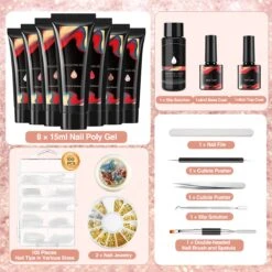 Merkloos Nepnagels - Polygel Set - Nagelverlengingsset - 8 Kleuren - Nagels Set - Temperatuurwisselgel - Lichtgevende Gel - Voor Beginners - Voor DIY Salon Art Nagels - Type A -Mode Cosmetica Winkel 1200x1200 220