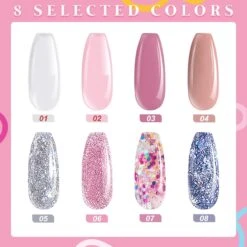 Merkloos Nagels Set - 8 Kleuren - Nagels Starter Set - Met Toplaag, Basislaag, Slipoplossing, Nagelverlengingsgel, Gel Builder - Voor DIY Voor Beginners - Beste Cadeau -Mode Cosmetica Winkel 1200x1200 252