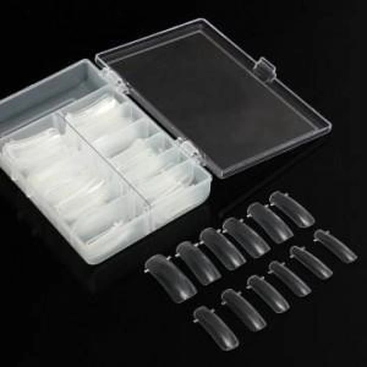 Merkloos 100 Nagel Tips Transparant In Box 1 Merkloos 100 Nagel Tips Transparant In Box