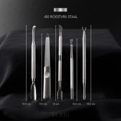 YUBBI™ Professionele Nagelverzorging Set - 5 Delig - Nagelriem Duwer - Bokkenpootje - Gellak Verwijderaar - Nagelvijl - Gel Acryl Nagel Prep - RVS - Inclusief Opbergetui -Mode Cosmetica Winkel 1200x1200 342
