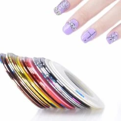 10 Rolletjes Striper 1mm Nail Art Striping Tape / Sparkolia Decoratie Sticker Nagel / Multicolor Gemengde Kleuren -Mode Cosmetica Winkel 1200x1200 357