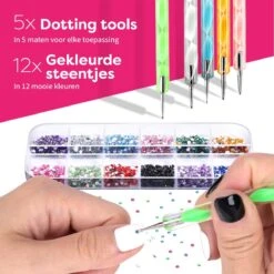 Evvie© Nail Art Kit - Penselen Met Dotting Tools - Strass Steentjes - Rhinestones - Nagel Folie - Diamantjes - Striping Tape – 65-delig 12 Evvie© Nail Art Kit - Penselen Met Dotting Tools - Strass Steentjes - Rhinestones - Nagel Folie - Diamantjes - Striping Tape – 65-delig -Mode Cosmetica Winkel 1200x1200 373