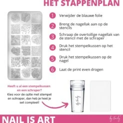 By Emily - Nail Art Stencil | Bloemen & Bladeren | 18 Designs | Stempelen | Nagelkunst | Manicure | Herbruikbaar | Metaal | Duurzaam | Gellak | Tools | Gereedschap | Sjabloon -Mode Cosmetica Winkel 1200x1200 55