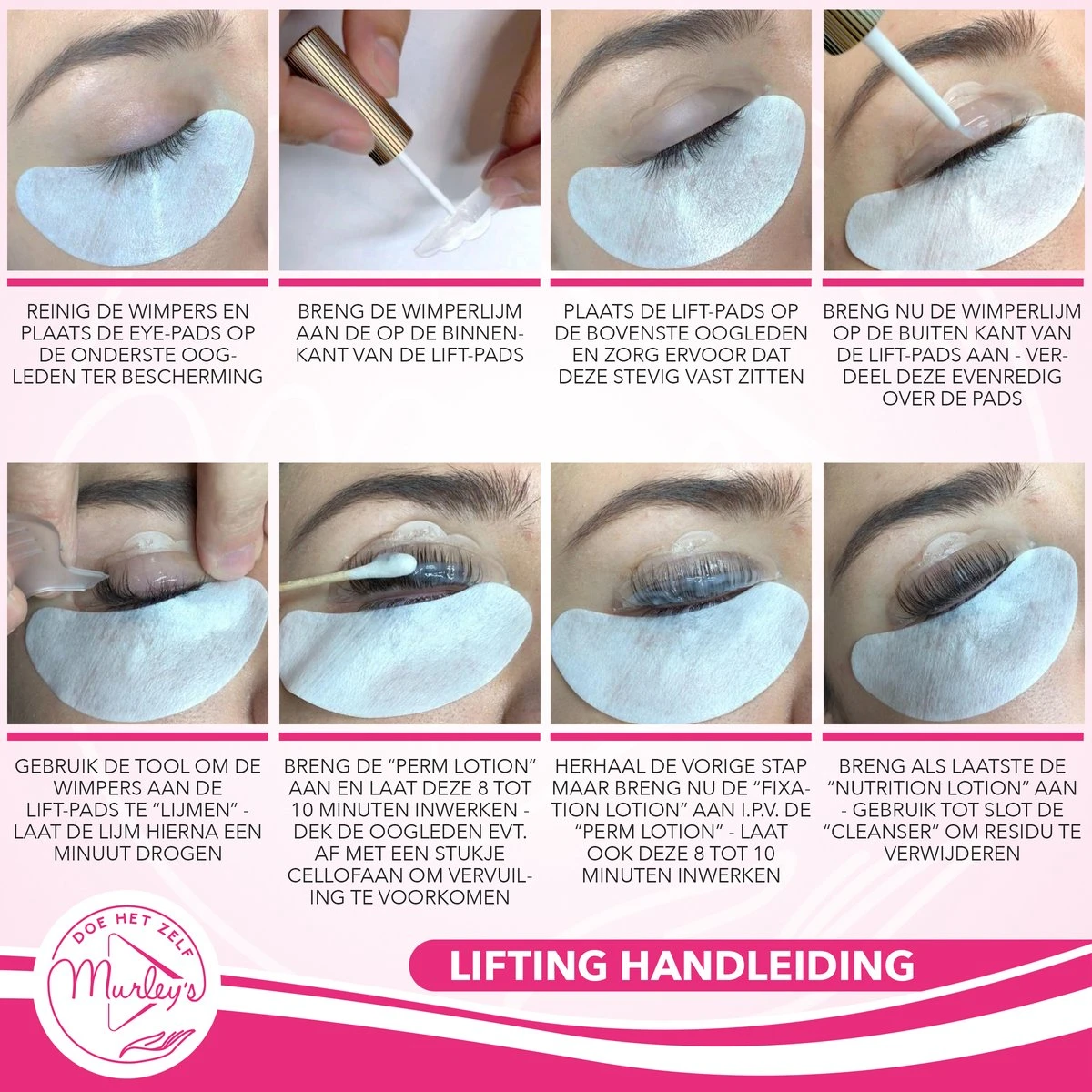 MURLEY'S Lashlift Set Met Wimperverf & Wenkbrauwverf, Met Zwarte Verf 6 MURLEY'S Lashlift Set Met Wimperverf & Wenkbrauwverf, Met Zwarte Verf - Afbeelding 6