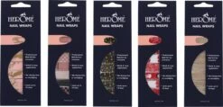 Herome Nail Wraps Starterkit Deluxe - 5 Verschillende Ontwerpen - 5x20 Stickers - Incl. Top Coat 4ml -Mode Cosmetica Winkel 1200x579
