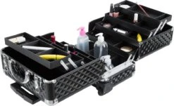 Dreamble Make-up Koffer - Make-up Trolley - Zwart - Rijdbaar - Met Wieltjes - Compact - 8 Vakken - Met Slot - 2 Sleutels -Mode Cosmetica Winkel 1200x732 2