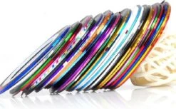 10 Rolletjes Striper 1mm Nail Art Striping Tape / Sparkolia Decoratie Sticker Nagel / Multicolor Gemengde Kleuren -Mode Cosmetica Winkel 1200x742