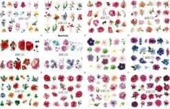 Nagel Stickervel Bloemen Met 9 Designs Water Transfer Stickers | Nail Art | Nagelstickers | Sparkolia