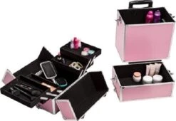 TecTake Cosmetica Koffer Met 3 Etages - Roze - Make-up Koffer -Mode Cosmetica Winkel 1200x826 1