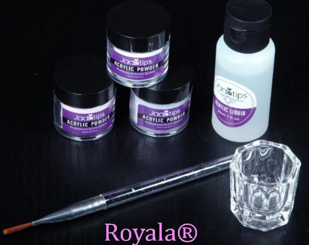 Acrylnagels Set | Nail Art | Liquid MMA Free | Wit, Roze & Transparant 12 Acrylnagels Set | Nail Art | Liquid MMA Free | Wit, Roze & Transparant - Afbeelding 12