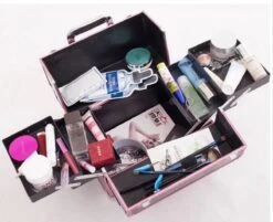 Confibel Make Up Koffer - Uitklapbaar - 5 Opbergbakken - Met Slot -Mode Cosmetica Winkel 1200x978 4