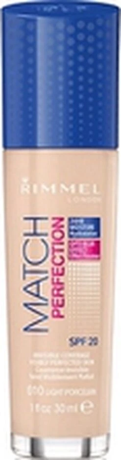 Rimmel London Match Perfection SPF20 Foundation - 010 Light Porcelain -Mode Cosmetica Winkel 316x1200 1