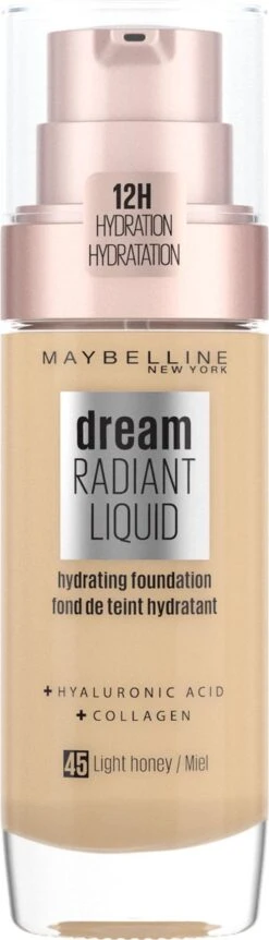 Maybelline Dream Radiant Liquid - 45 Light Honey - Foundation Geschikt Voor De Droge Huid Met Hyaluronzuur - 30 Ml -Mode Cosmetica Winkel 344x1200 1