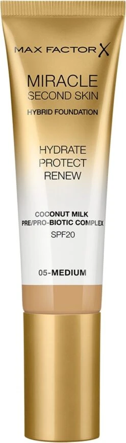 Max Factor Miracle Second Skin Foundation - 05 Medium -Mode Cosmetica Winkel 344x1200 2