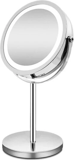 A&K Make Up Spiegel Met Ringverlichting | LED Verlichting | Scheerspiegel - Zilver -Mode Cosmetica Winkel 556x1200