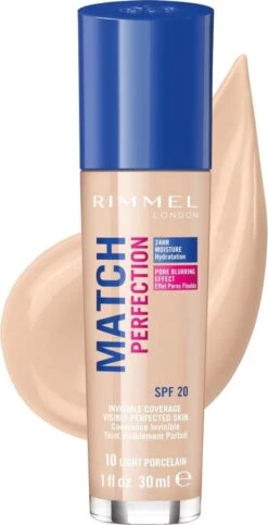 Rimmel London Match Perfection SPF20 Foundation - 010 Light Porcelain -Mode Cosmetica Winkel 614x1200