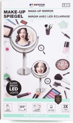 Benson Make Up Spiegel - LED Touch - Dimbaar - 2-Zijdig- Chroom -Mode Cosmetica Winkel 713x1200 1