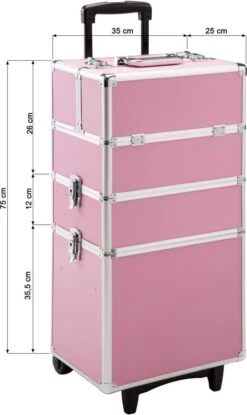 TecTake Cosmetica Koffer Met 3 Etages - Roze - Make-up Koffer -Mode Cosmetica Winkel 715x1200 2
