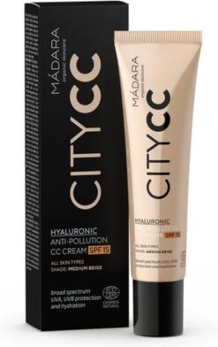 MÁDARA Anti-Pollution CC Cream SPF15 Medium Beige 40ml - Hyaluronzuur -UVA/UVB -Mode Cosmetica Winkel 757x1200