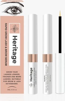 Heritage Wimperserum Rapid Grow Geschikt Voor Wimperextensions Olievrije. Naturel Ingrediënten - Oil Free Lash Serum Suitable For Lash Extensions Wearer -Mode Cosmetica Winkel 770x1200 2