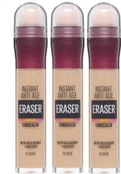 Maybelline Eraser Eye Concealer - Nude - 3 Stuks Voordeelverpakking -Mode Cosmetica Winkel 830x1200