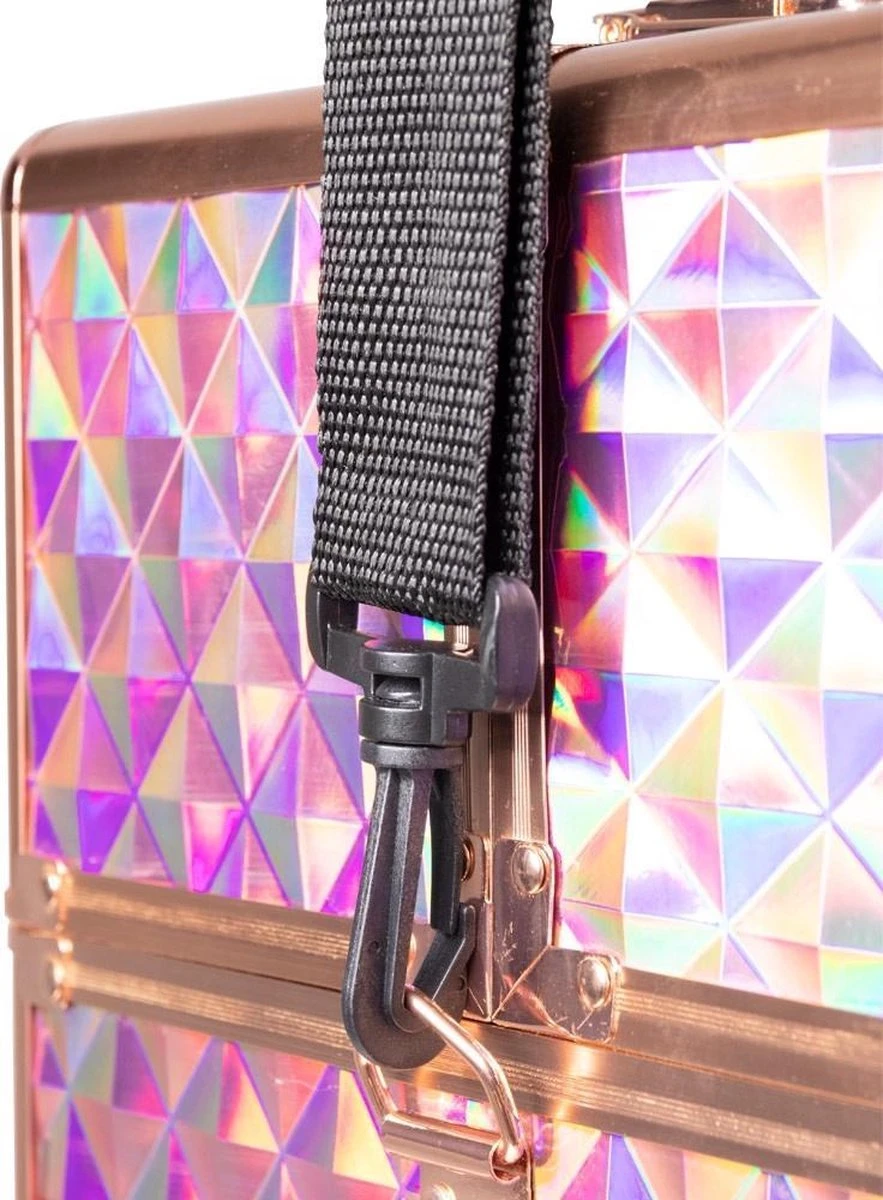 Koffer Groot Holo/Golden Rose XXL Met Opbergvakken 3 Koffer Groot Holo/Golden Rose XXL Met Opbergvakken - Afbeelding 3